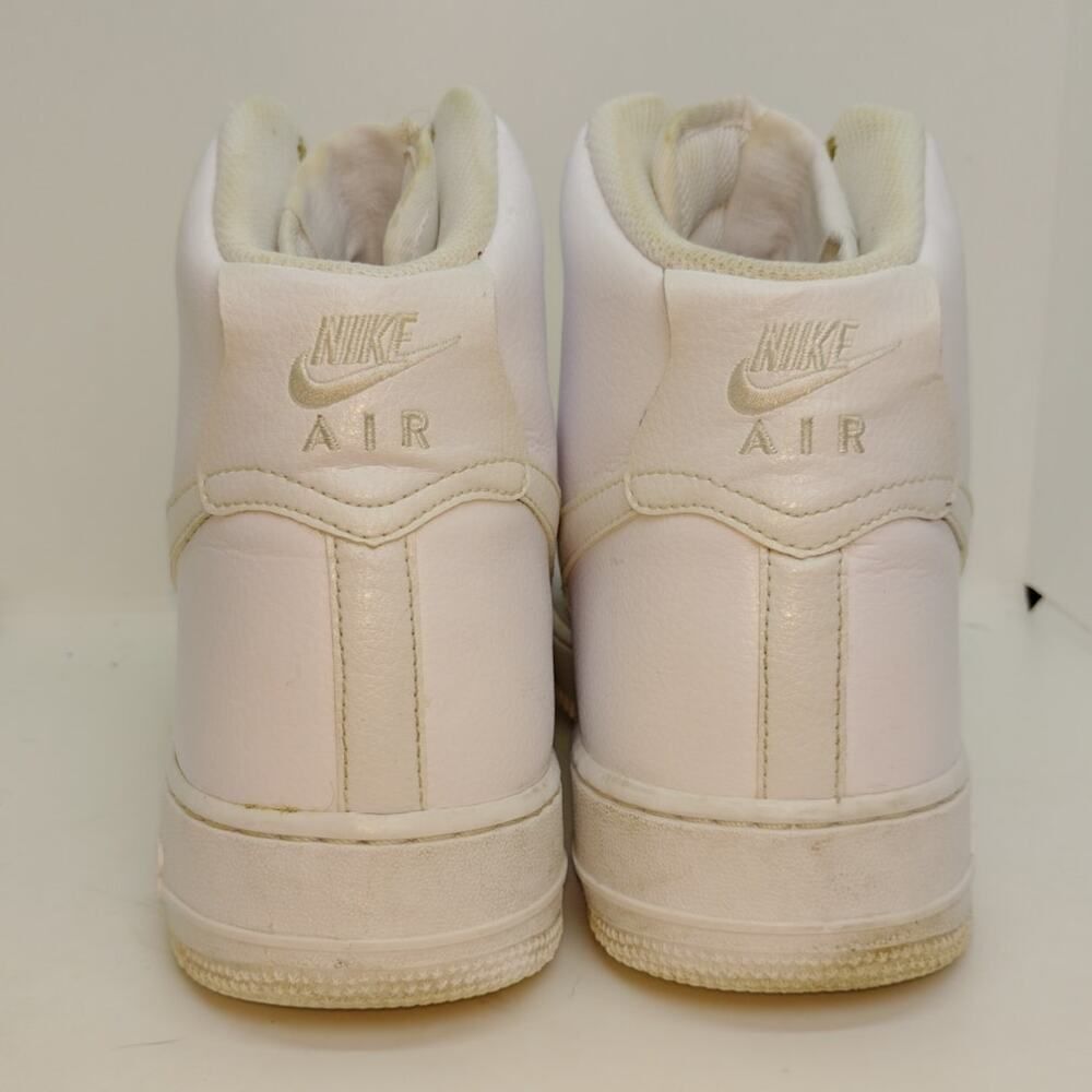 Nike Air Force 1 Mens Pre-owned High Top Triple White Sneakers - sz. 11 1/2 - Picture 5 of 7
